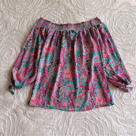 Lilly Pulitzer - Maryellen Off-the-shoulder Top - Multi Seaweed Samba - Picture 10 of 11